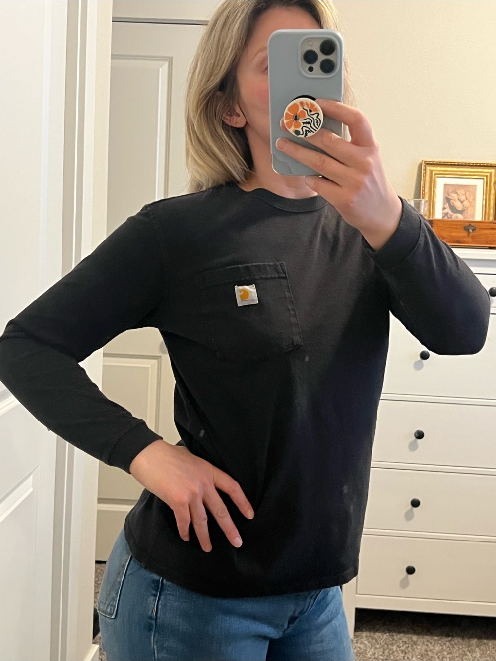 Carhartt Black Long-Sleeve Pocket Shirt